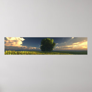 Grün und Gold (dreifache breite) Poster