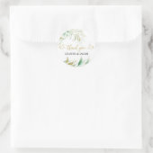 Grün und Gold Elegant Personalisiert Runder Aufkleber (Tasche)