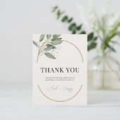 Grün und Gold elegante Dankeschön Karte (Stehend Vorderseite)