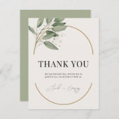 Grün und Gold elegante Dankeschön Karte (Vorne/Hinten)