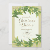 Grün und Gold Elegantes Weihnachtsfest Einladung (Vorderseite)