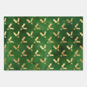 Grün und Gold Foil Winter Weihnachtsmuster Geschenkpapier Set (Vorderseite)
