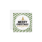 Grün und Gold Frohe Weihnachten Mitteilungskarte (Vorderseite/Rückseite Beispiel)