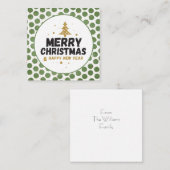 Grün und Gold Frohe Weihnachten Mitteilungskarte (Vorne/Hinten)