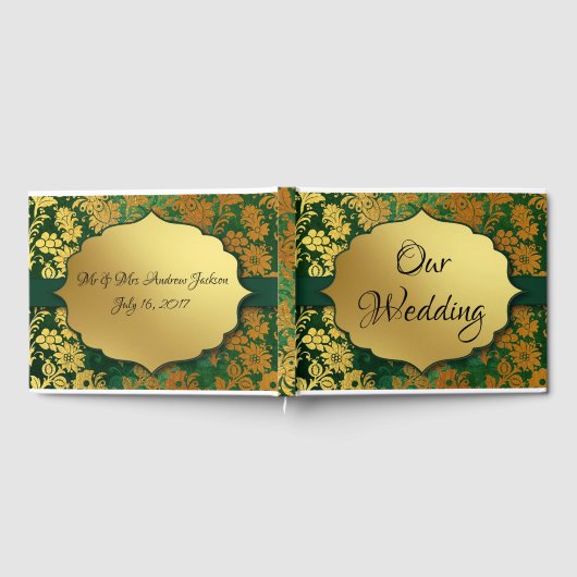 Grün und Gold Gästebuch (Voll)