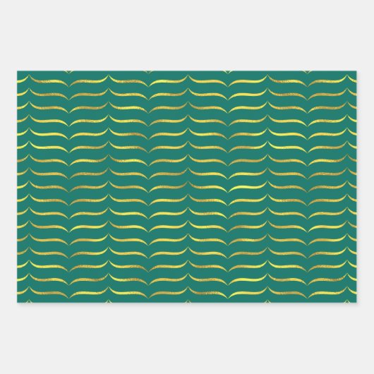 Grün und Gold Geschenkpapier Set (Vorderseite 2)