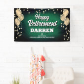 Grün und Gold Glücklicher Ruhestand Banner (Insitu)