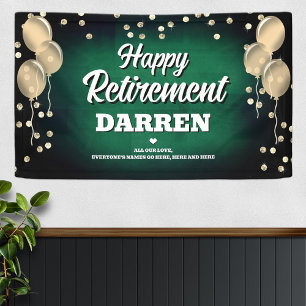 Grün und Gold Glücklicher Ruhestand Banner