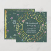 Grün und Gold, Hochzeit Einladung (Vorne/Hinten)