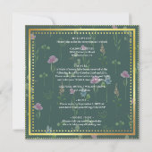 Grün und Gold, Hochzeit Einladung (Rückseite)