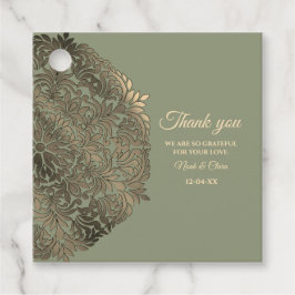 Grün und Gold Hochzeit mit elegantem Luxus Geschenkanhänger