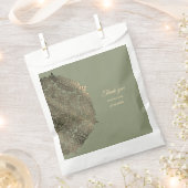 Grün und Gold Hochzeit mit elegantem Luxus Geschenktütchen (Ausgeschnitten)