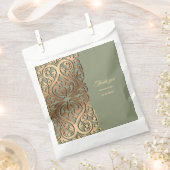 Grün und Gold Hochzeit mit elegantem Luxus Geschenktütchen (Ausgeschnitten)