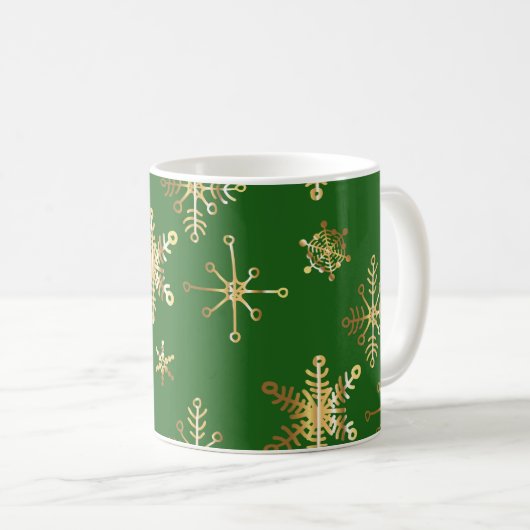 Grün und Gold Kaffeetasse (VorderseiteRechts)