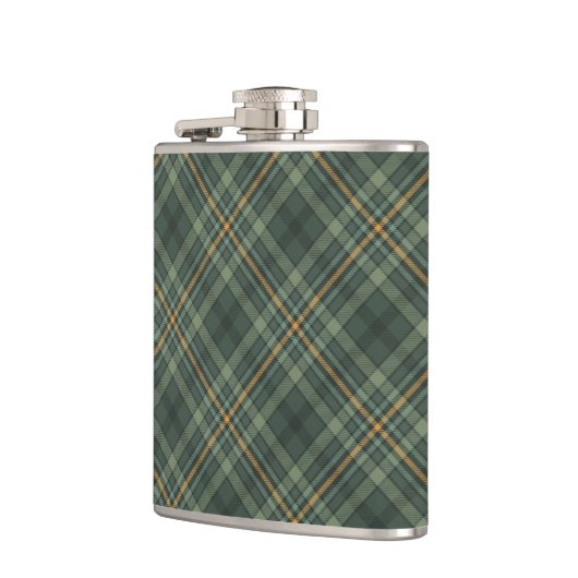 Grün und Gold Kariert Flachmann (Links)