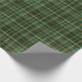 Grün und Gold Kariert Geschenkpapier (Ecke)