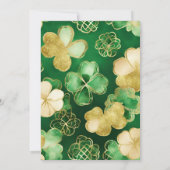 Grün und Gold Kleeblatt 16 . Geburtstag Einladung (Rückseite)