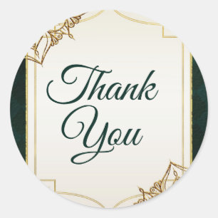 Grün und Gold Marokkanische Arabische Nächte Hochz Runder Aufkleber