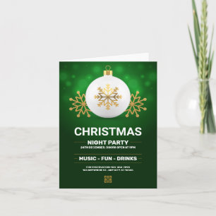 Grün und Gold Modernes Weihnachts-Party Einladung