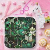 Grün und Gold Pappteller (Party)