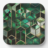 Grün und Gold Pappteller (Vorderseite)