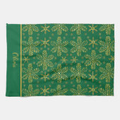 Grün und Gold Personalisiert Geschirrtuch (Horizontal)
