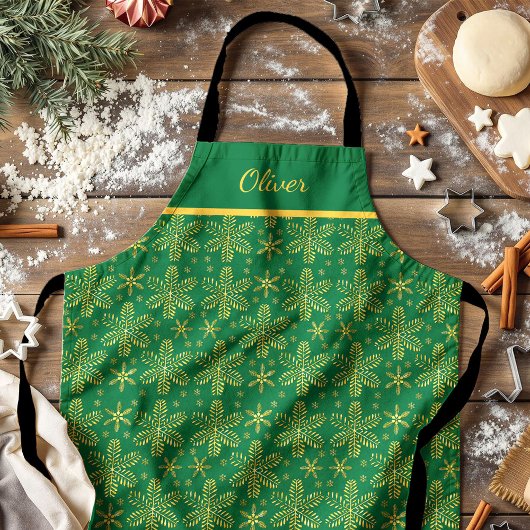 Grün und Gold Personalisiert Schürze