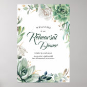 Grün und Gold Probe Dinner Willkommenszeichen Poster (Vorne)