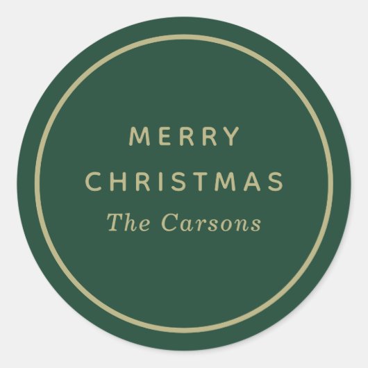 Grün und Gold Runder Aufkleber (Vorderseite)