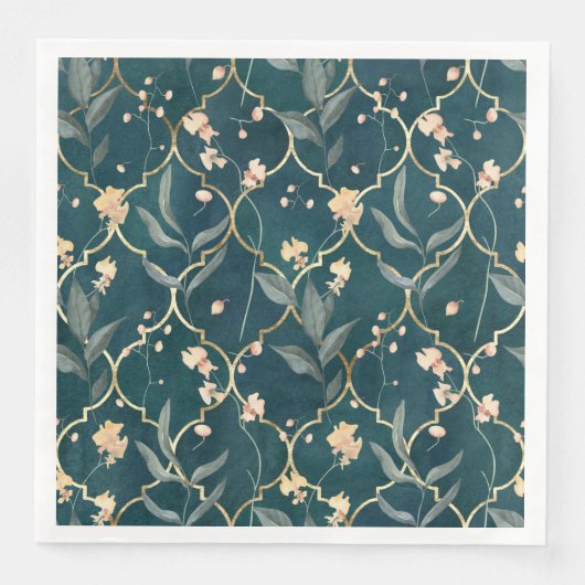 Grün und Gold Serviette (Vorderseite)