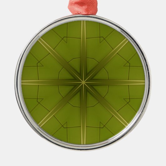 Grün und Gold Silbernes Ornament (Vorne)