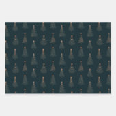 Grün und Gold Weihnachtsbaum Geschenkpapier Set (Vorderseite 3)