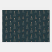 Grün und Gold Weihnachtsbaum Geschenkpapier Set (Vorderseite)
