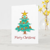 Grün und Gold Weihnachtsbaum Grußkarte Karte (Gelbe Blume)