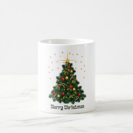 Grün und Gold Weihnachtsbaum-Tasse Kaffeetasse (Mittel)