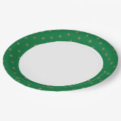 Grün- und Gold-WeihnachtsParty Pappteller (Schrägansicht)