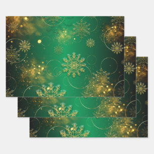 Grün und Gold Weihnachtswunder Geschenkpapier Set