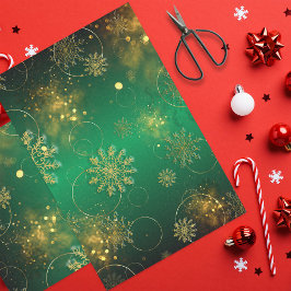 Grün und Gold Weihnachtswunder Seidenpapier