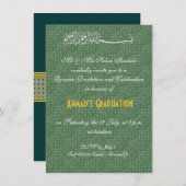 Grün und Goldallah-Moslemfeier Einladung (Vorne/Hinten)