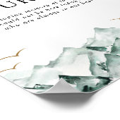 Grün- und Goldberg dieser Kerzenblüte Hochzeit Poster (Ecke)