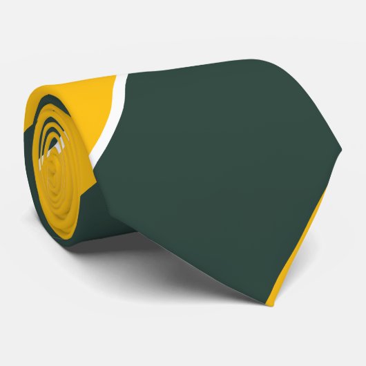 Grün und Goldc$diagonal-gestreifte Krawatte (Gerollt)