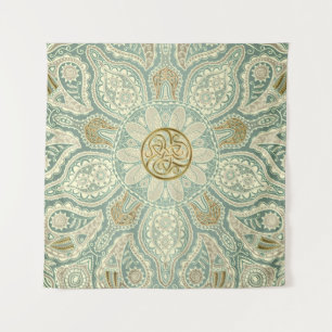 Grün und GoldCeltic Triskele Mandala-Tapisserie Wandteppich