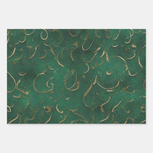 Grün und Golden Geschenkpapier Set (Vorderseite 2)