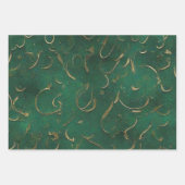 Grün und Golden Geschenkpapier Set (Vorderseite)