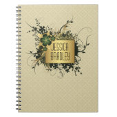 Grün- und Goldfloral-Spray Notizblock (Vorderseite)