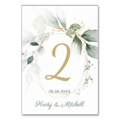 Grün- und Goldfolien, Hochzeitsfeiern, Tischnummer (Rückseite)