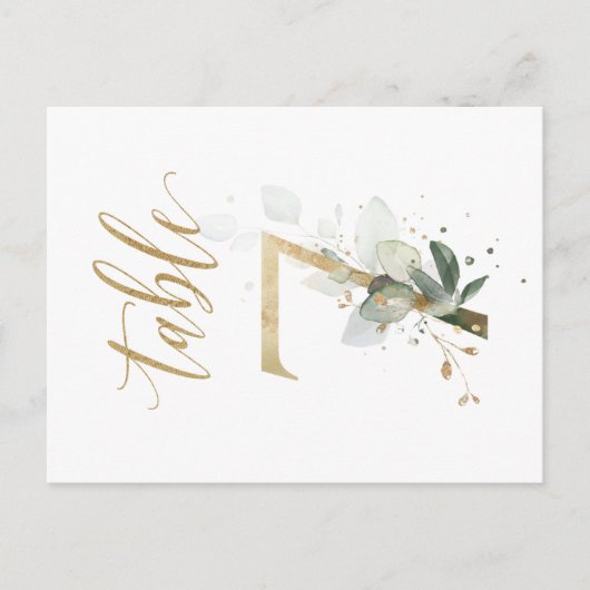 Grün- und Goldfolien, Tabelle 7, Tischnummer (Vorderseite)