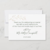 Grün- und Goldfolien Vielen Dank Karte (Rückseite)