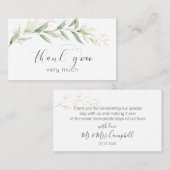 Grün- und Goldfolien Vielen Dank Visitenkarte (Vorne/Hinten)