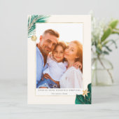 Grün- und Goldgrün-Foto Feiertagskarte (Stehend Vorderseite)